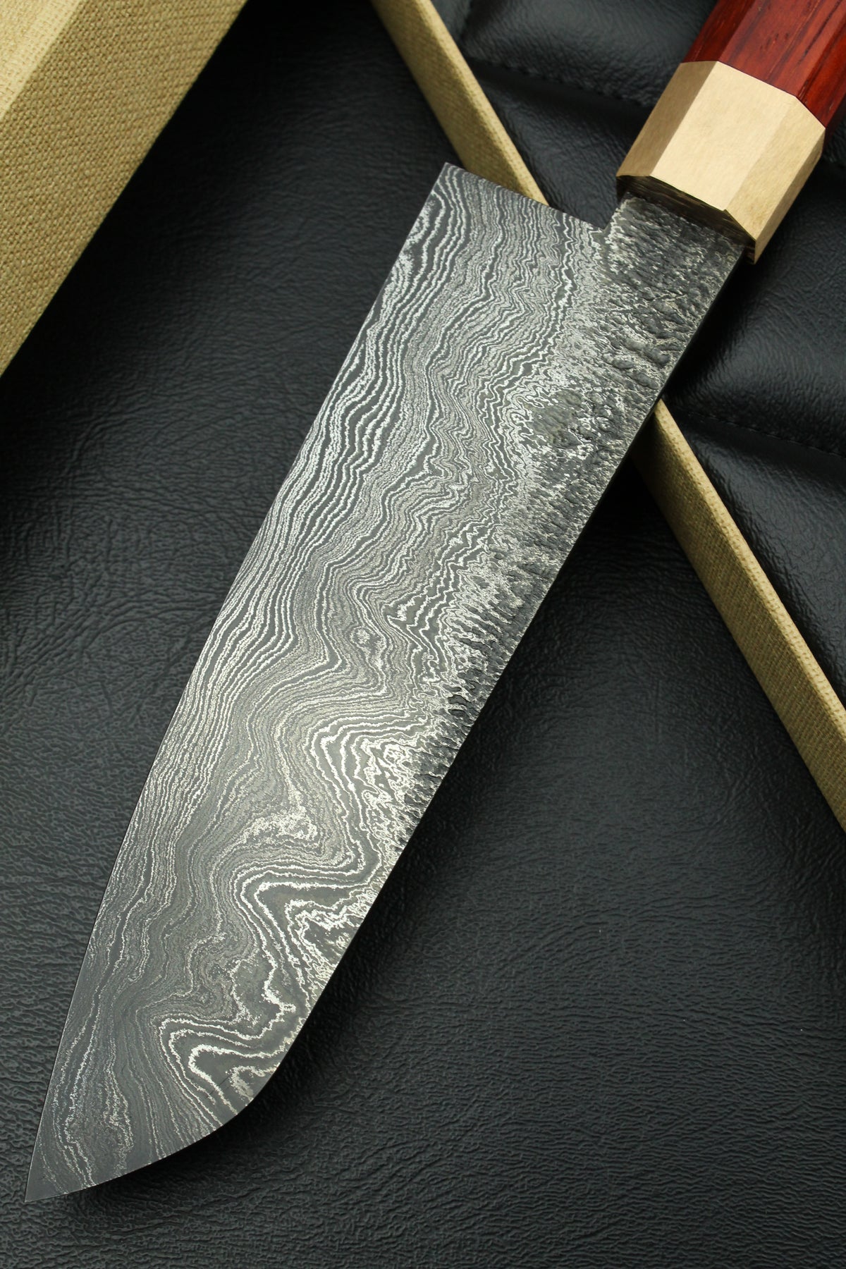 Padouk Damascus Santoku 215 Octagonal 2.1