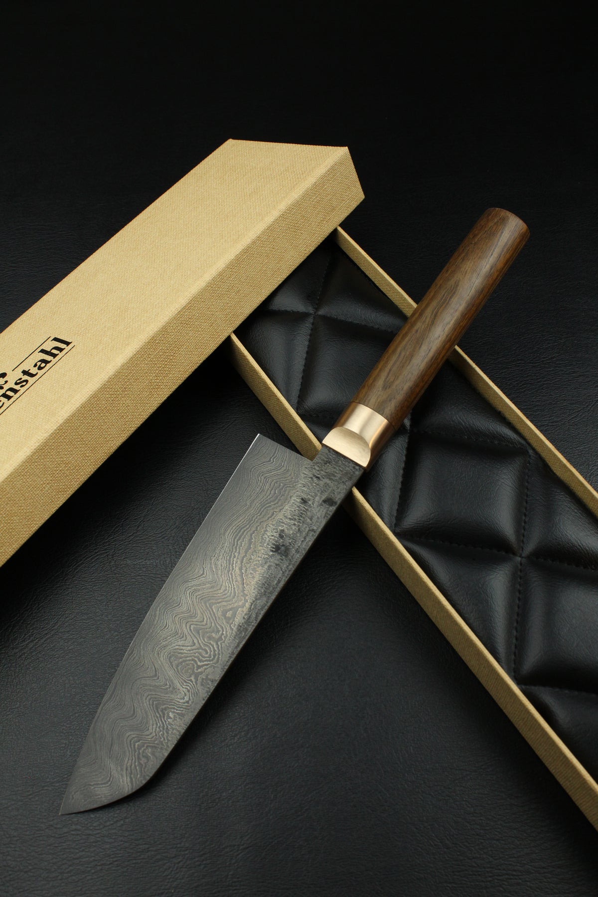 Damascus Santoku 500L Oval Patina