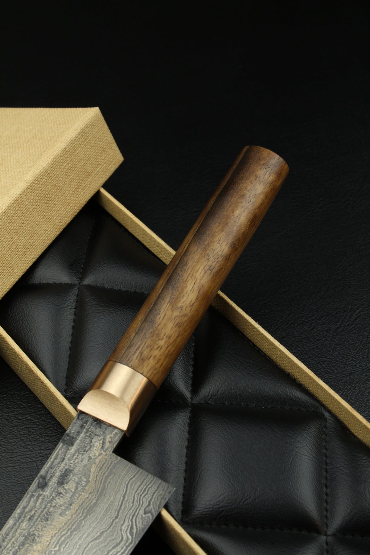 Damascus Santoku 500L Oval Patina