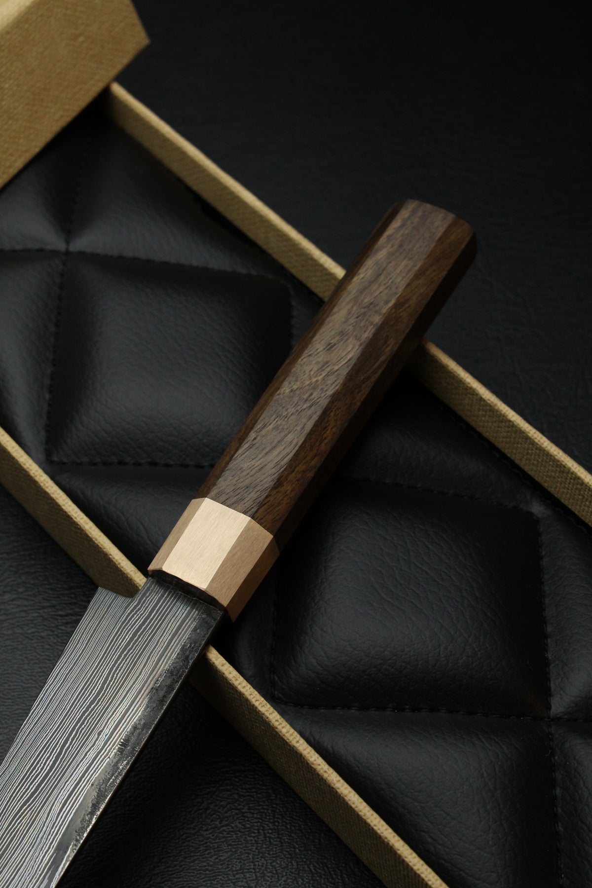 Petty Utilitiyknife Walnut Pinstripe Damascus