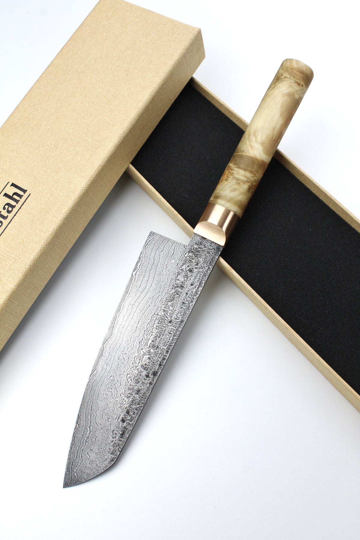 Damascus Santoku 500L Maple