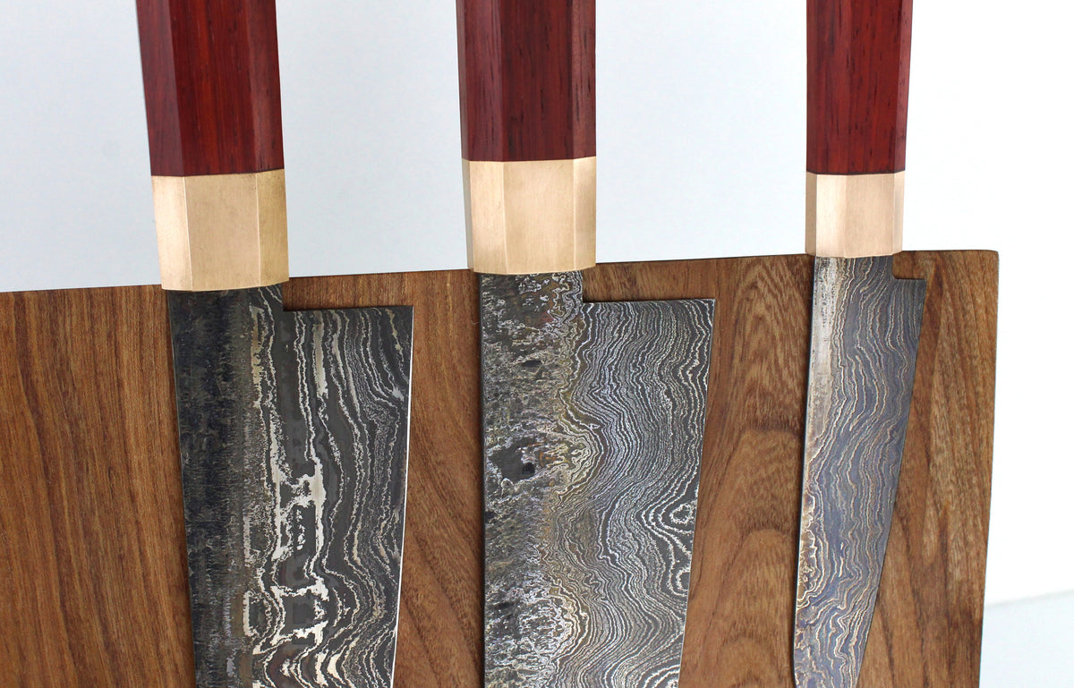 Premium Knife Set Octagonal Padouk