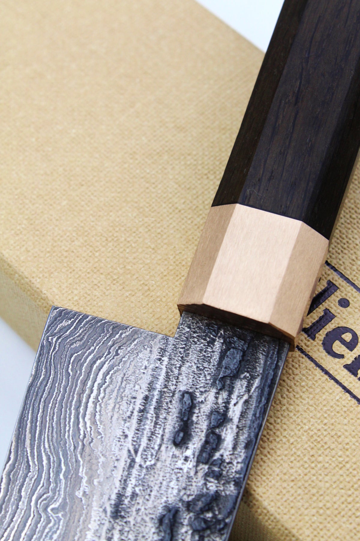 Damascus Gyuto Bog Oak Octagonal