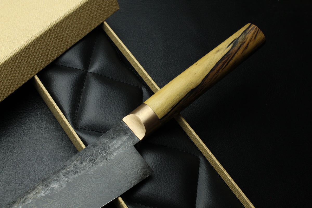 Gyuto 2 Black Damascus B&W Royal Ebony