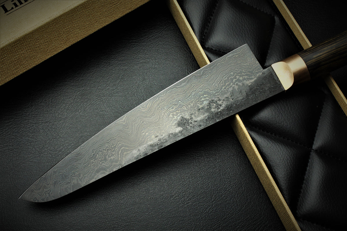 Gyuto 1 Black Damascus B&W Royal Ebony