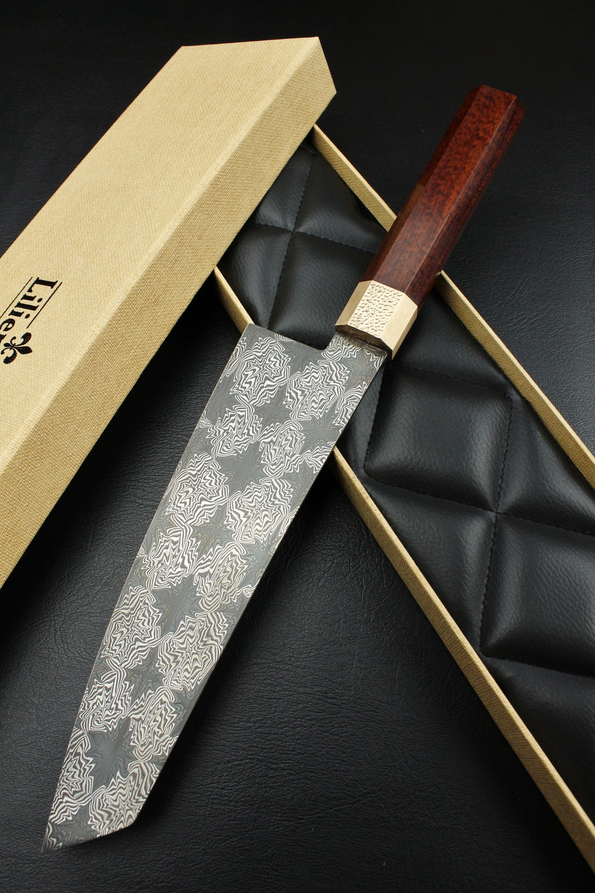S Damascus K-Tip Santoku Snakewood