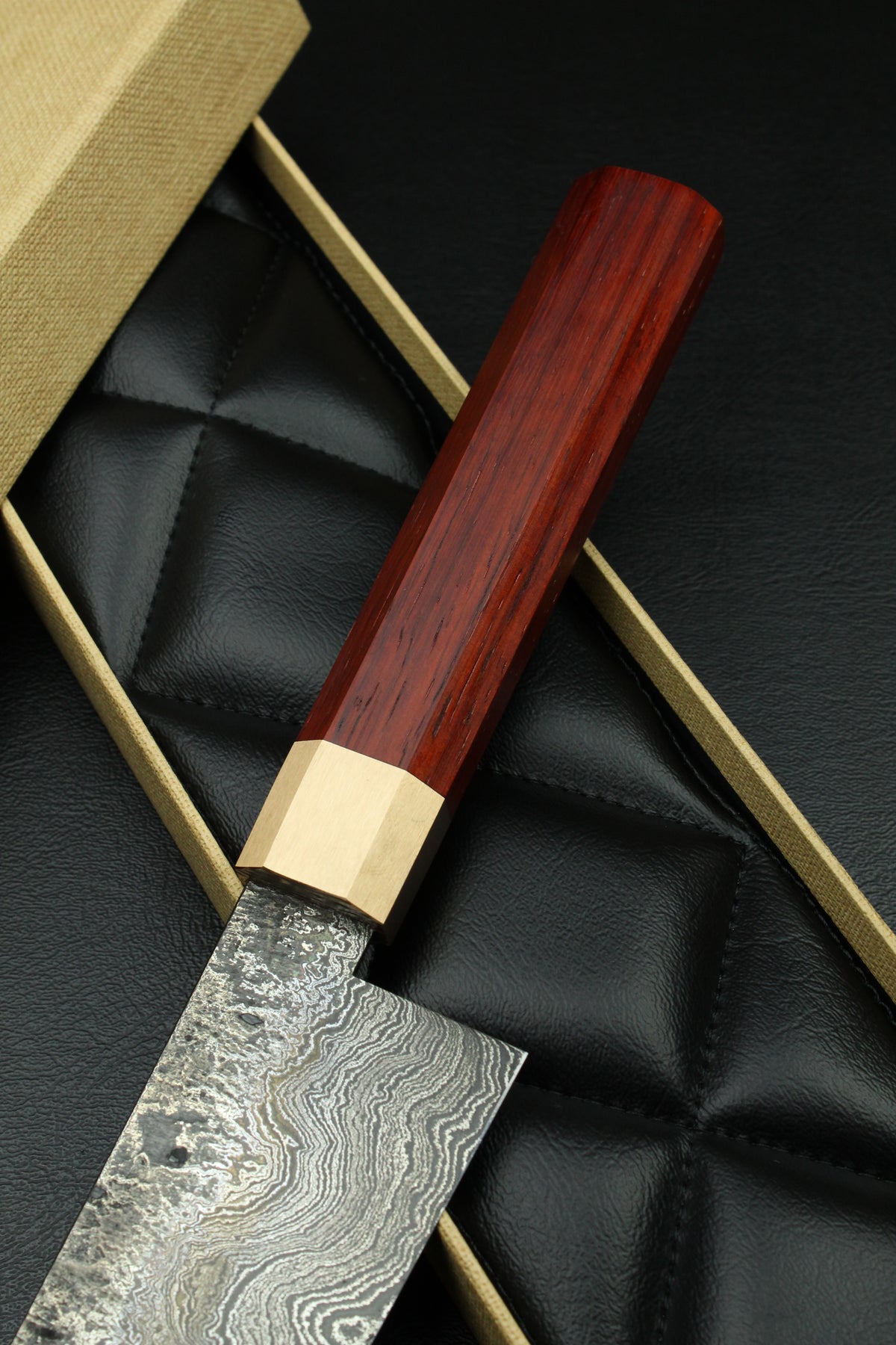 Padouk Damascus Santoku 215 Octagonal 2.1