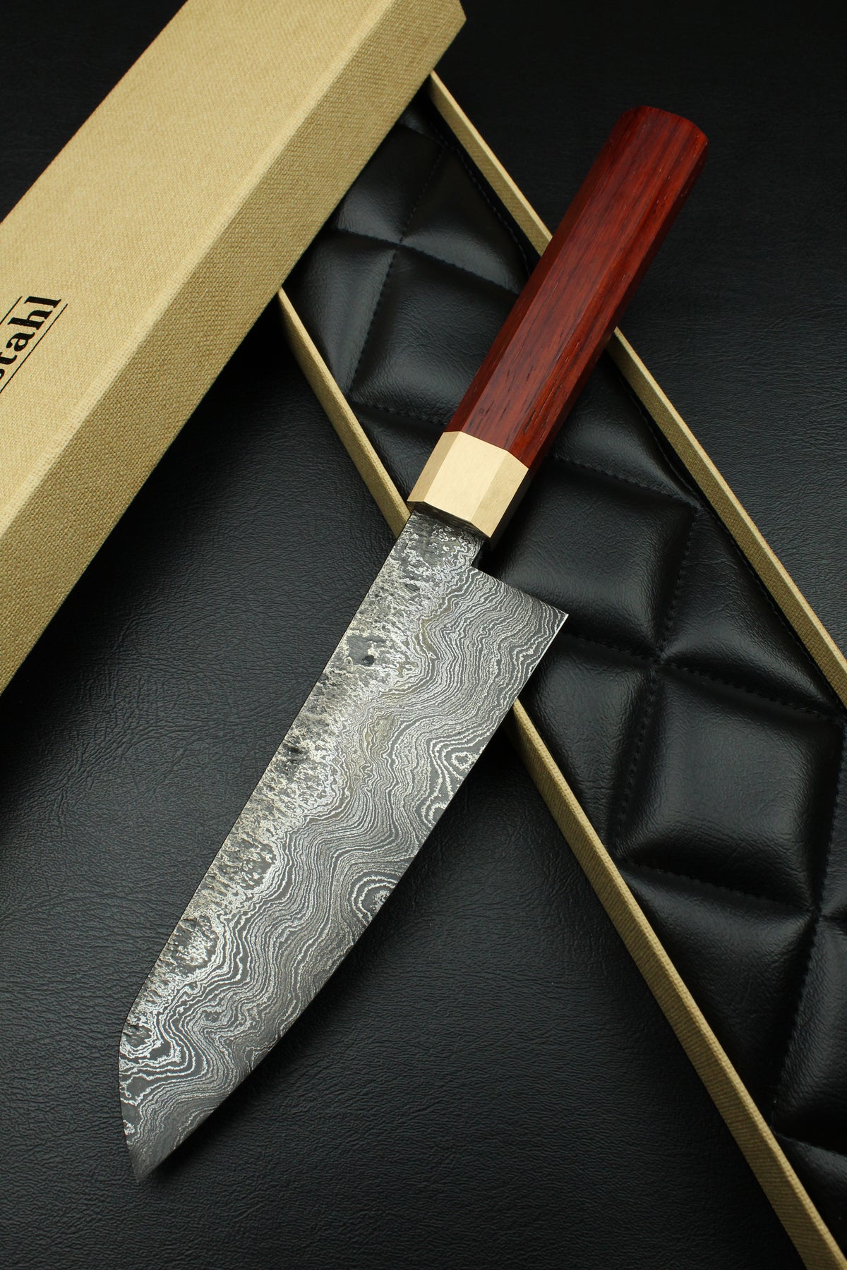 Padouk Damascus Santoku 215 Octagonal 2.1