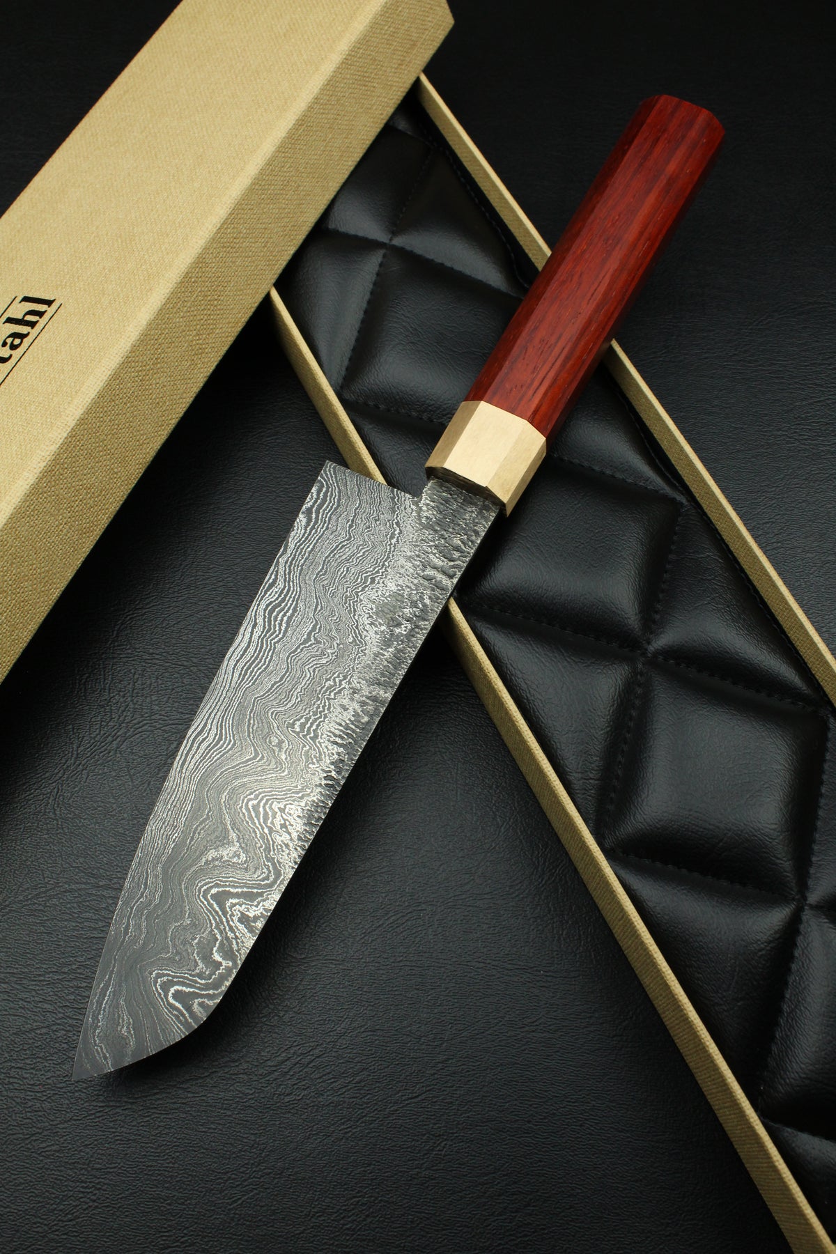 Padouk Damascus Santoku 215 Octagonal 2.1