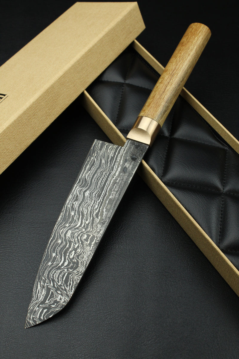 Damascus Santoku HK Beech