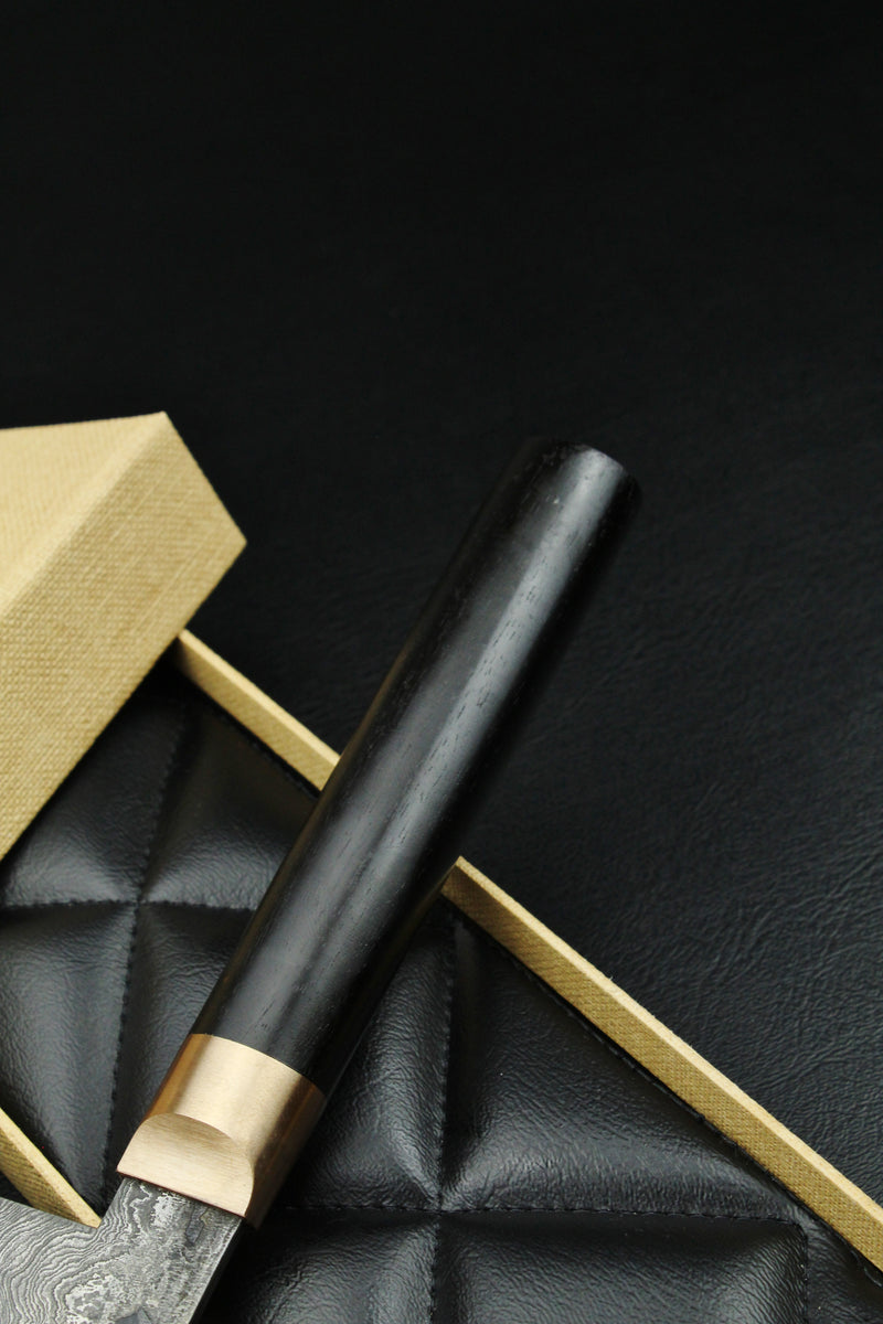 Damascus Santoku Black Ebony