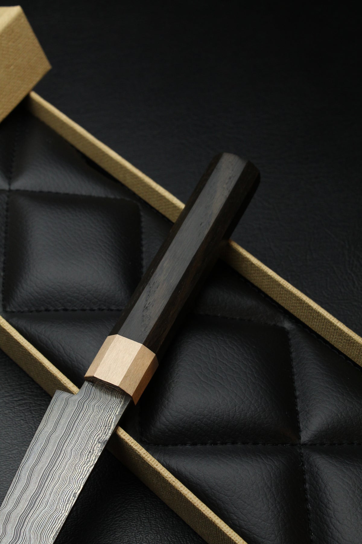 Petty Utilitiy Knife Bog Oak Pinstripe Octagonal