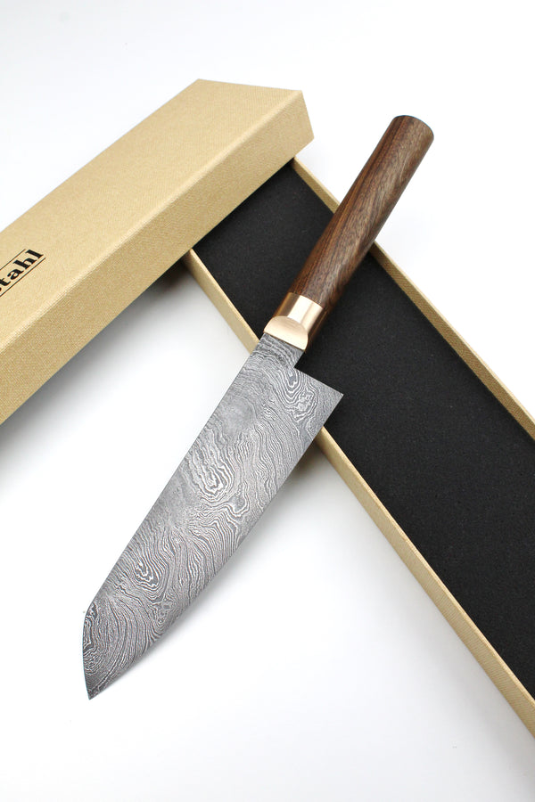 Damascus Santoku Walnut