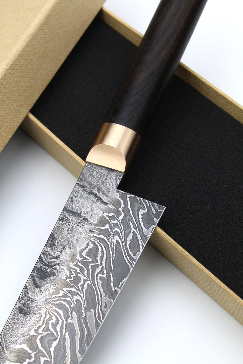 Damascus Santoku HK Bog Oak