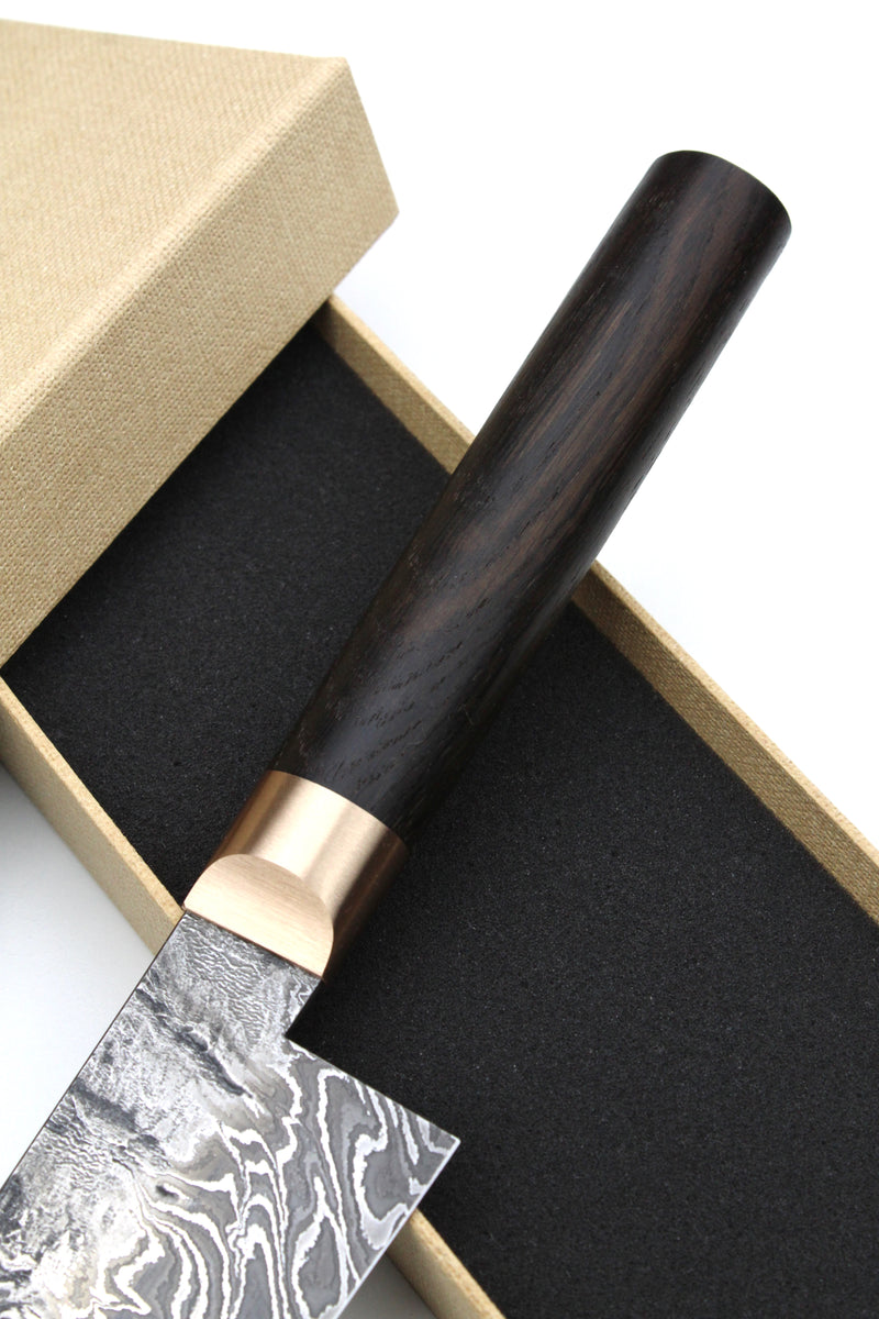 Damascus Santoku HK Bog Oak