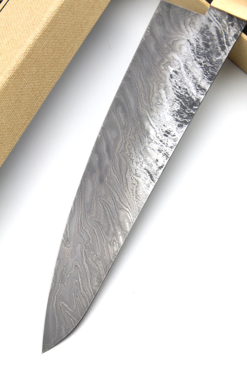 Gyuto Damascus Bog Oak Oval