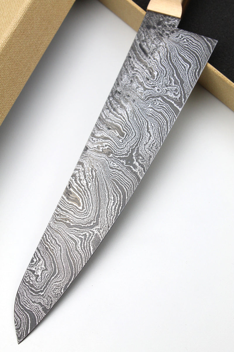 Gyuto Damascus HL Torsion Walnut