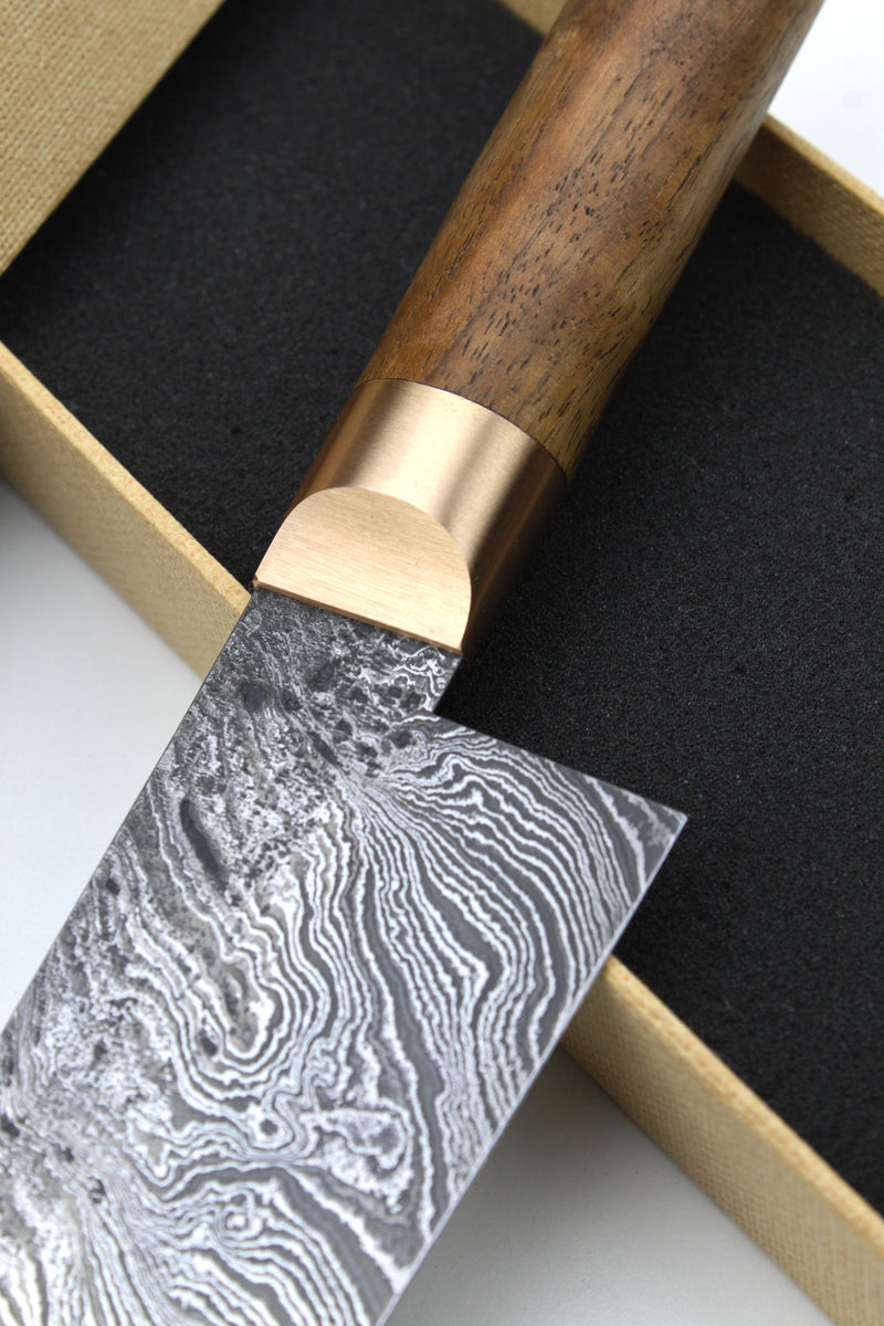 Gyuto Damascus HL Torsion Walnut