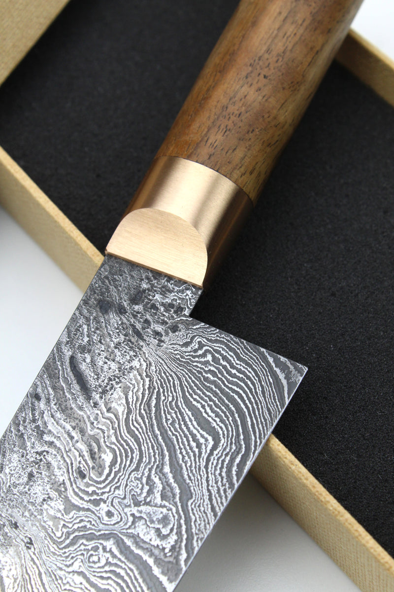 Gyuto Damascus HL Torsion Walnut