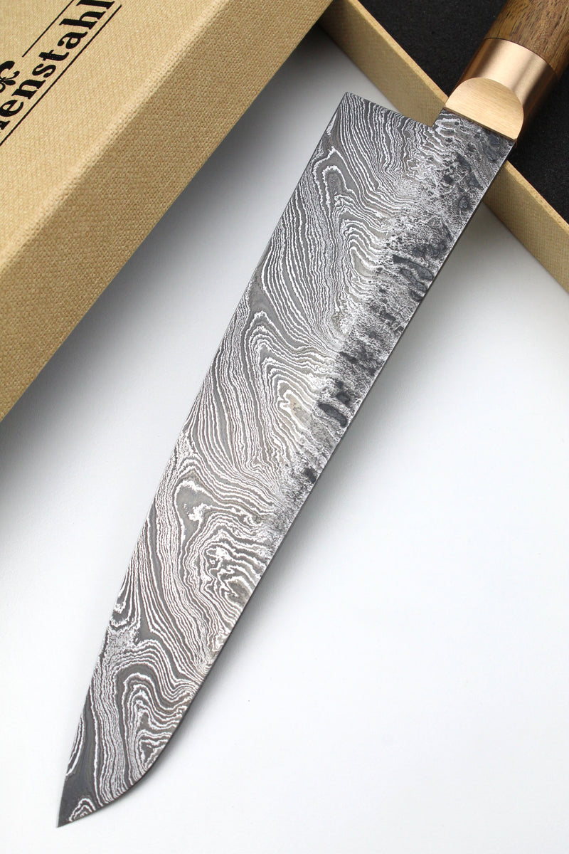Gyuto Damascus HL Torsion Walnut