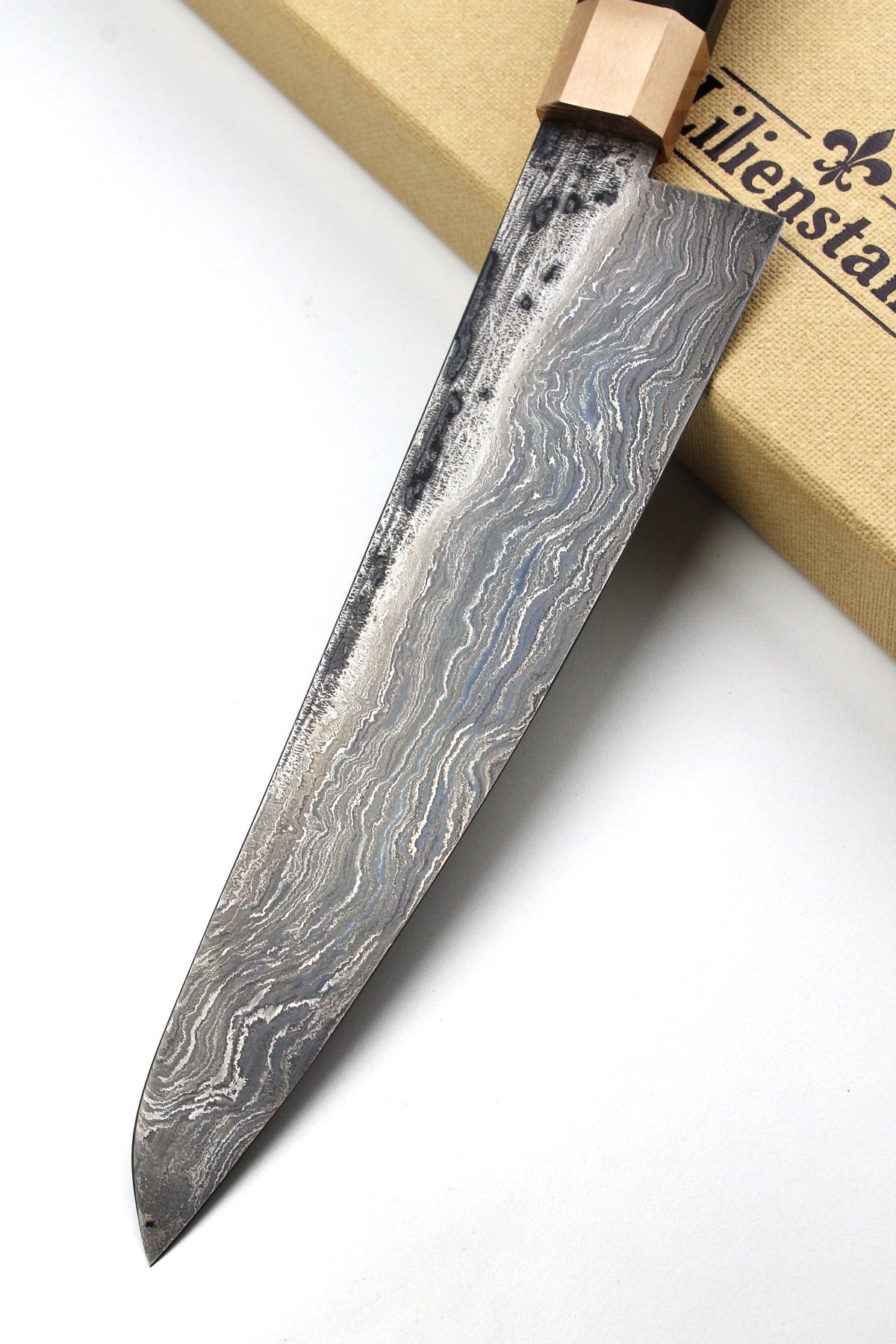 Damascus Gyuto Bog Oak Octagonal