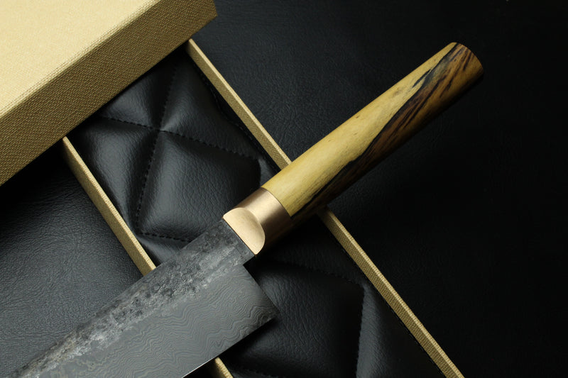 Gyuto 2 Black Damascus B&W Royal Ebony