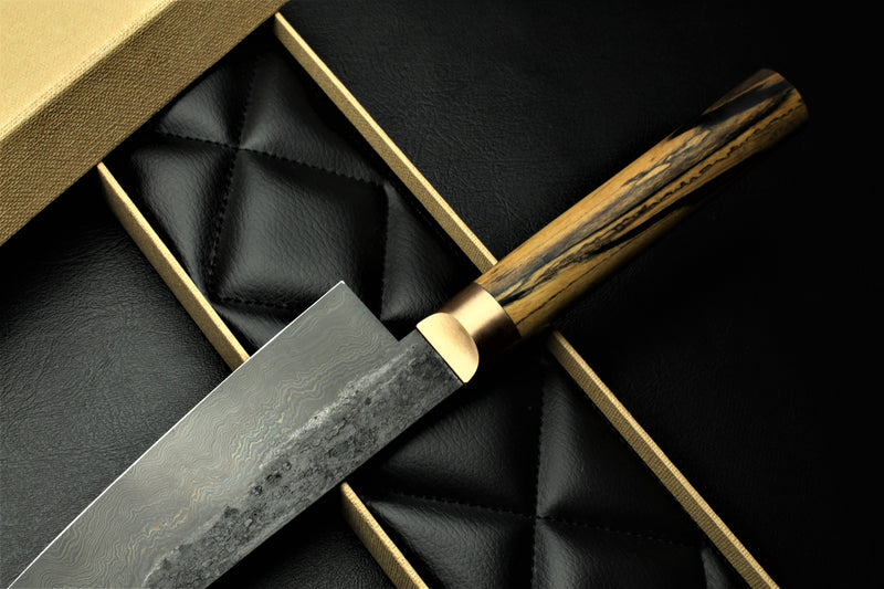 Gyuto 2 Black Damascus B&W Royal Ebony