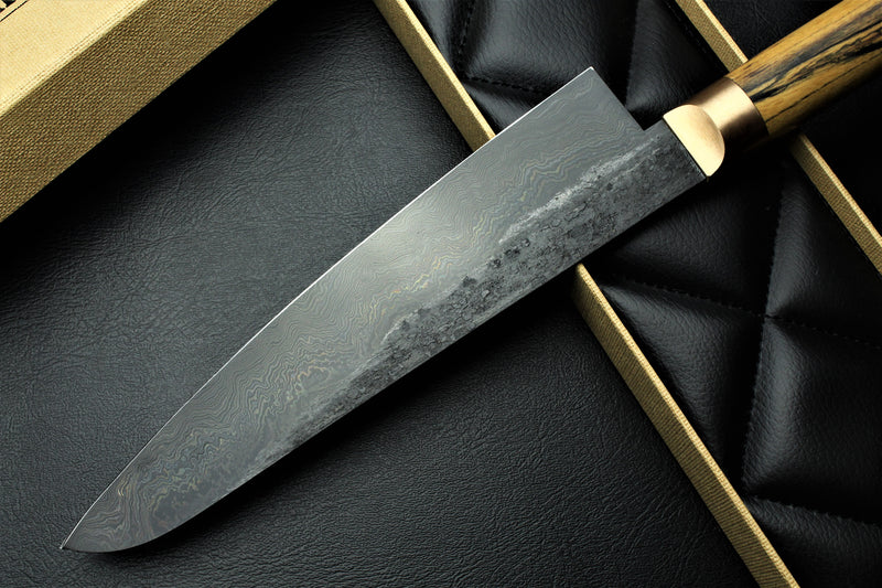 Gyuto 2 Black Damascus B&W Royal Ebony