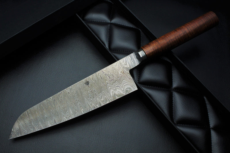 Santoku 205 ringed Gidgee Patina